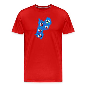 Région Aquitaine - T-shirt bio Premium Homme - rouge - Devant - Damien (186cm)