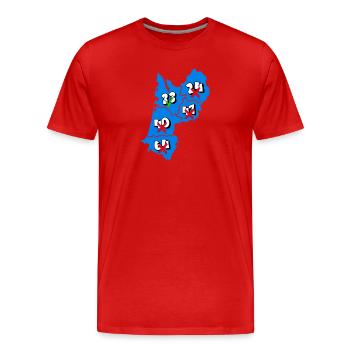 Région Aquitaine - T-shirt bio Premium Homme - rouge - Devant - Damien (186cm)