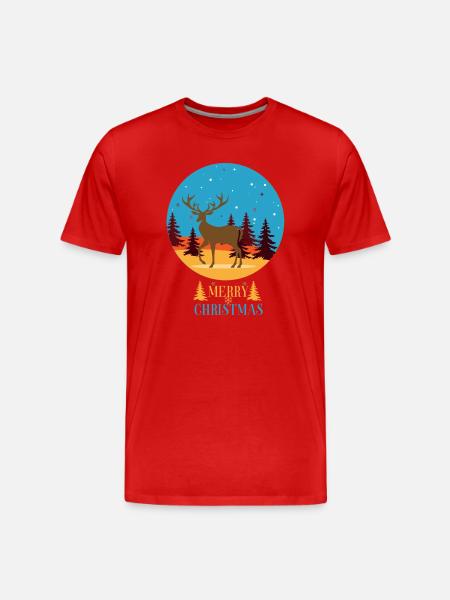 Frohe Weihnachten - Männer Premium Bio T-Shirt - Rot