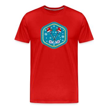 WEIHNACHTSFEIER GOLFPLÄTZE GOLFSPIELEN - Männer Premium Bio T-Shirt - Rot - Vorne - Damien (186cm)