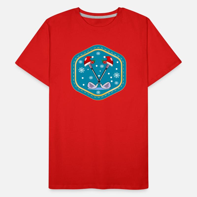 FÊTE DE NOËL PARCOURS DE GOLF GOLF JOUER T-shirt bio Premium Homme