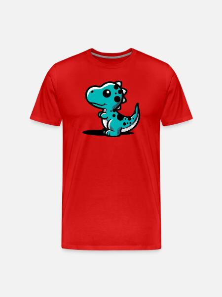 Dinosaurier - Männer Premium Bio T-Shirt - Rot