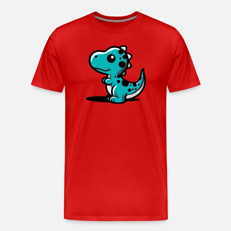 Dinosaurier - Männer Premium Bio T-Shirt - Rot
