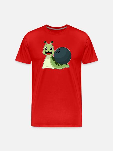 Snail Bowling Bowling Ball - Men's Premium Organic T-Shirt - red