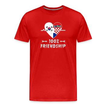 South Korea and Croatia 100% friendship - Men's Premium Organic T-Shirt - red - Front - Damien (186cm)