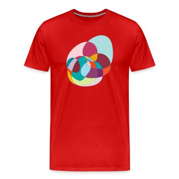 Verschlungene Farbkreise - Männer Premium Bio T-Shirt - Rot - Vorne - Damien (186cm)