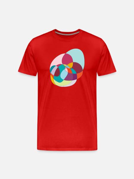 Verschlungene Farbkreise - Männer Premium Bio T-Shirt - Rot