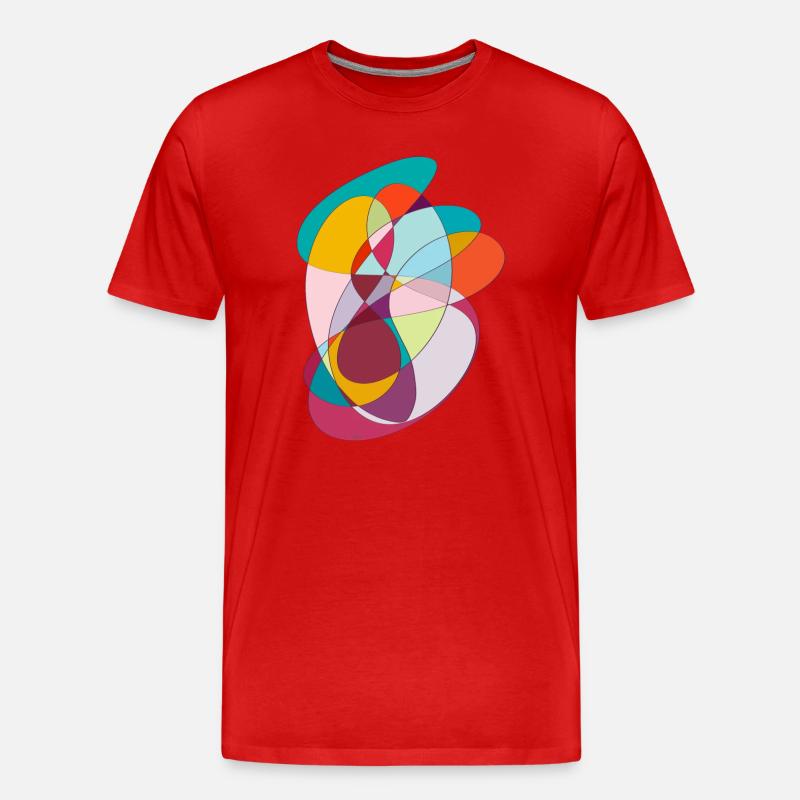 Farbüberlagerte Abstraktion - Männer Premium Bio T-Shirt - Rot
