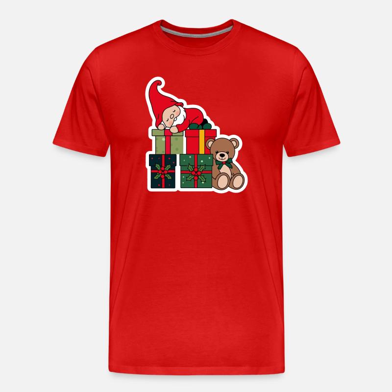 Weihnachts Wichtel - Männer Premium Bio T-Shirt - Rot