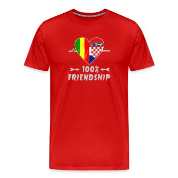 Mali and Croatia 100% friendship - Men's Premium Organic T-Shirt - red - Front - Damien (186cm)