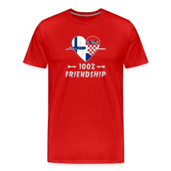 Finland and Croatia 100% friendship - Men's Premium Organic T-Shirt - red - Front - Damien (186cm)