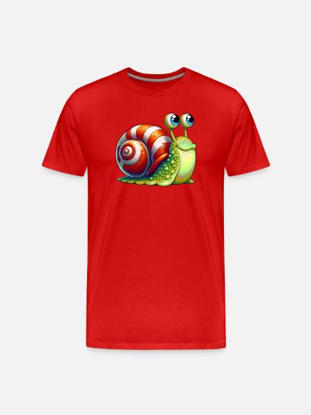 Snail - Men's Premium Organic T-Shirt - red