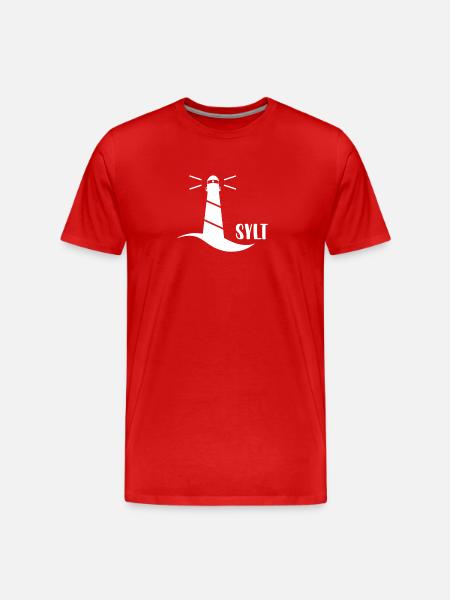 Lighthouse Sylt (white) - Men's Premium Organic T-Shirt - red