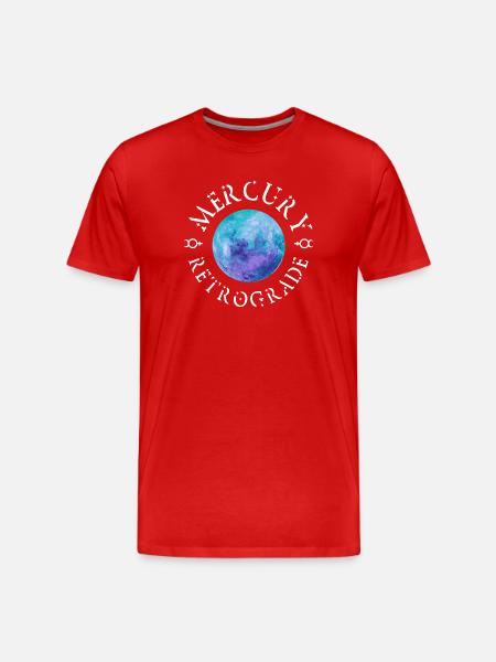 Mercury Retrograde White - Männer Premium Bio T-Shirt - Rot