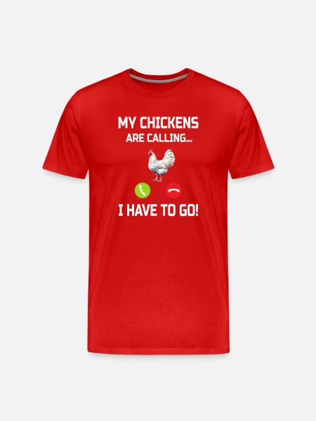 Chicken Chickens - Men's Premium Organic T-Shirt - red