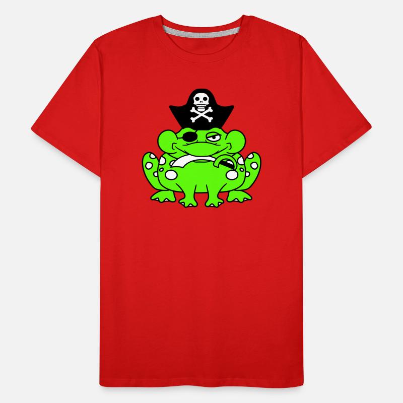 Frog Captain Cap Toad Funny Comic Cartoon Men's Premium Organic T-Shirt