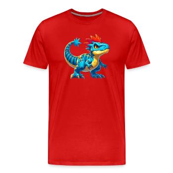 Dinosaure - T-shirt bio Premium Homme - rouge - Devant - Damien (186cm)