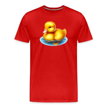 Ente Ente Ente Ente Ente - Männer Premium Bio T-Shirt - Rot - Vorne - Damien (186cm)