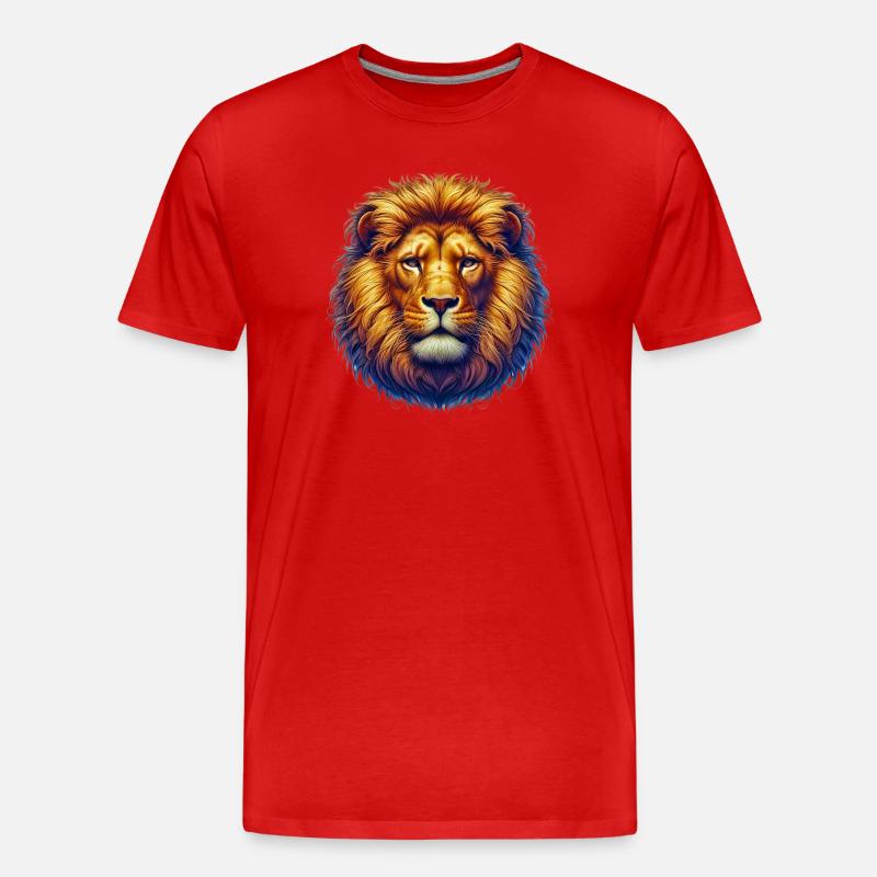 Löwe - Männer Premium Bio T-Shirt - Rot