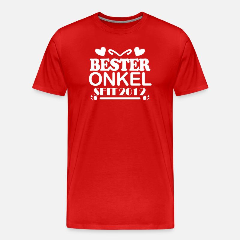 Bester Onkel seit 2012 - Männer Premium Bio T-Shirt - Rot