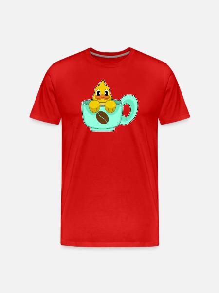 Ente Tasse Kaffee - Männer Premium Bio T-Shirt - Rot