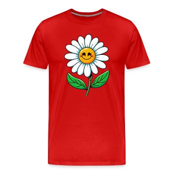 Gänseblümchen - Männer Premium Bio T-Shirt - Rot - Vorne - Damien (186cm)