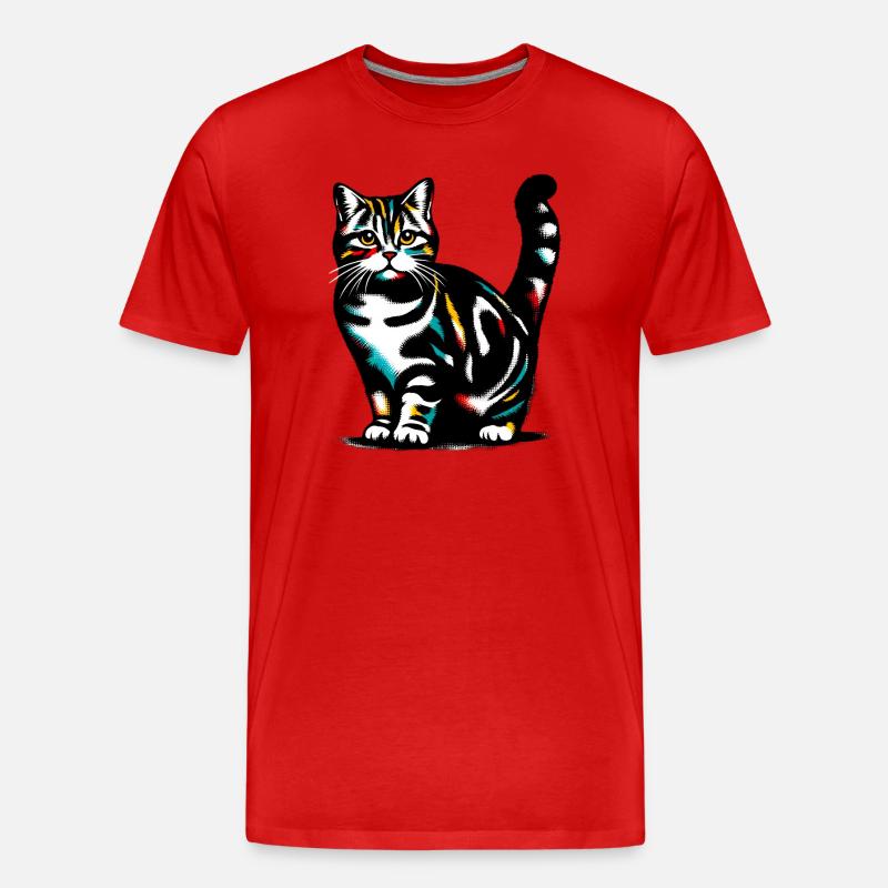 Katze - Männer Premium Bio T-Shirt - Rot