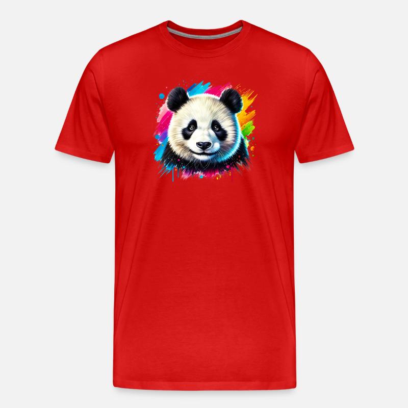 Panda - Männer Premium Bio T-Shirt - Rot