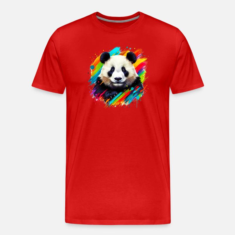 Panda - T-shirt bio Premium Homme - rouge