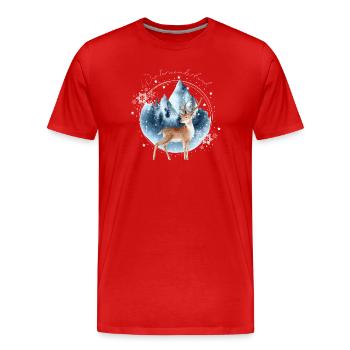 Winter wonderland - Men's Premium Organic T-Shirt - red - Front - Damien (186cm)