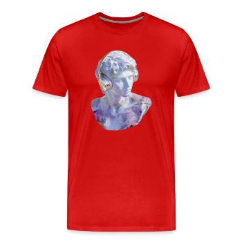 Antike trifft Beats: Marmor meets Modern - Männer Premium Bio T-Shirt - Rot - Vorne - Damien (186cm)