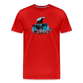 Ours polaire sur la banquise – Conception de l’Arctique - T-shirt bio Premium Homme - rouge - Devant - Damien (186cm)