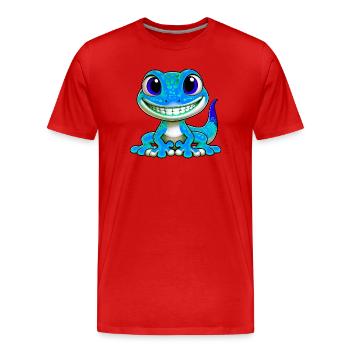 Gecko - T-shirt bio Premium Homme - rouge - Devant - Damien (186cm)