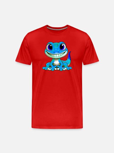 Gecko - Männer Premium Bio T-Shirt - Rot