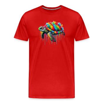 Schildkröte - Männer Premium Bio T-Shirt - Rot - Vorne - Damien (186cm)