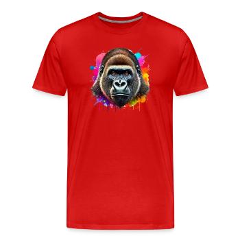 Gorilla - Männer Premium Bio T-Shirt - Rot - Vorne - Damien (186cm)