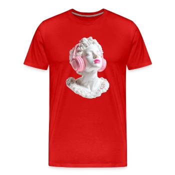 Marmor Diva: Beats in Pink - Männer Premium Bio T-Shirt - Rot - Vorne - Damien (186cm)