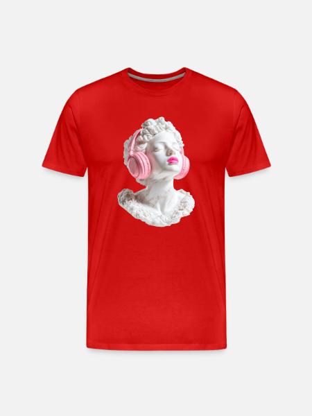 Marble Diva: Beats in Pink - Men's Premium Organic T-Shirt - red