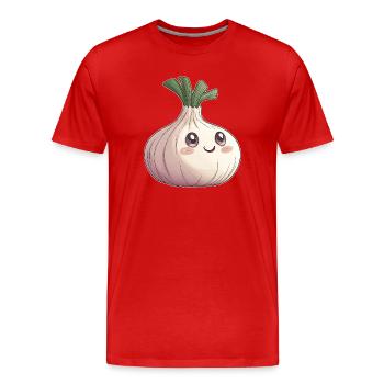 Ail - T-shirt bio Premium Homme - rouge - Devant - Damien (186cm)