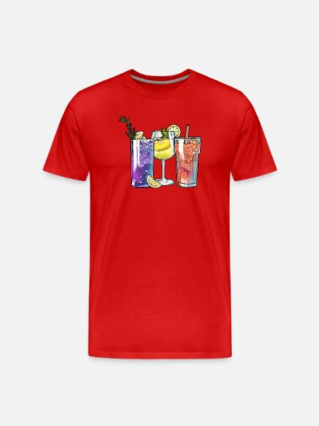 Cocktails - Männer Premium Bio T-Shirt - Rot