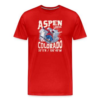 Verschneiter Bergläufer - Männer Premium Bio T-Shirt - Rot - Vorne - Damien (186cm)