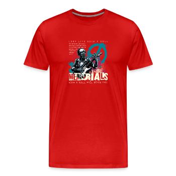 Rock & Roll T-Shirt, -Vintage Rock & Roll T-Shirt - Männer Premium Bio T-Shirt - Rot - Vorne - Damien (186cm)