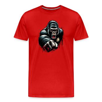 Gorilla - Männer Premium Bio T-Shirt - Rot - Vorne - Damien (186cm)