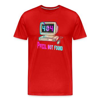404 Retro Design - Männer Premium Bio T-Shirt - Rot - Vorne - Damien (186cm)