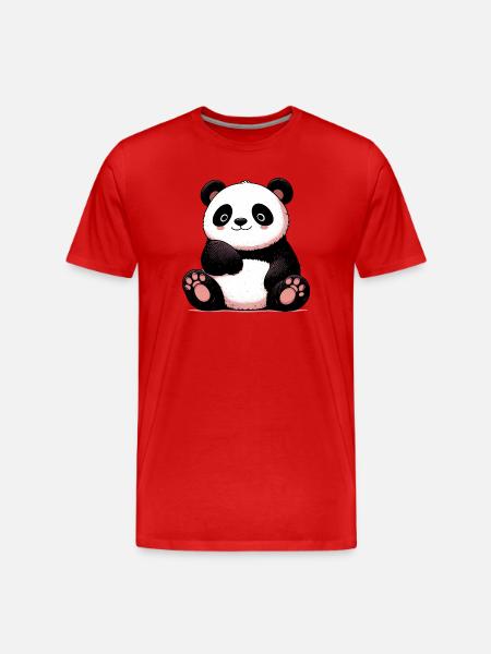 Panda - T-shirt bio Premium Homme - rouge