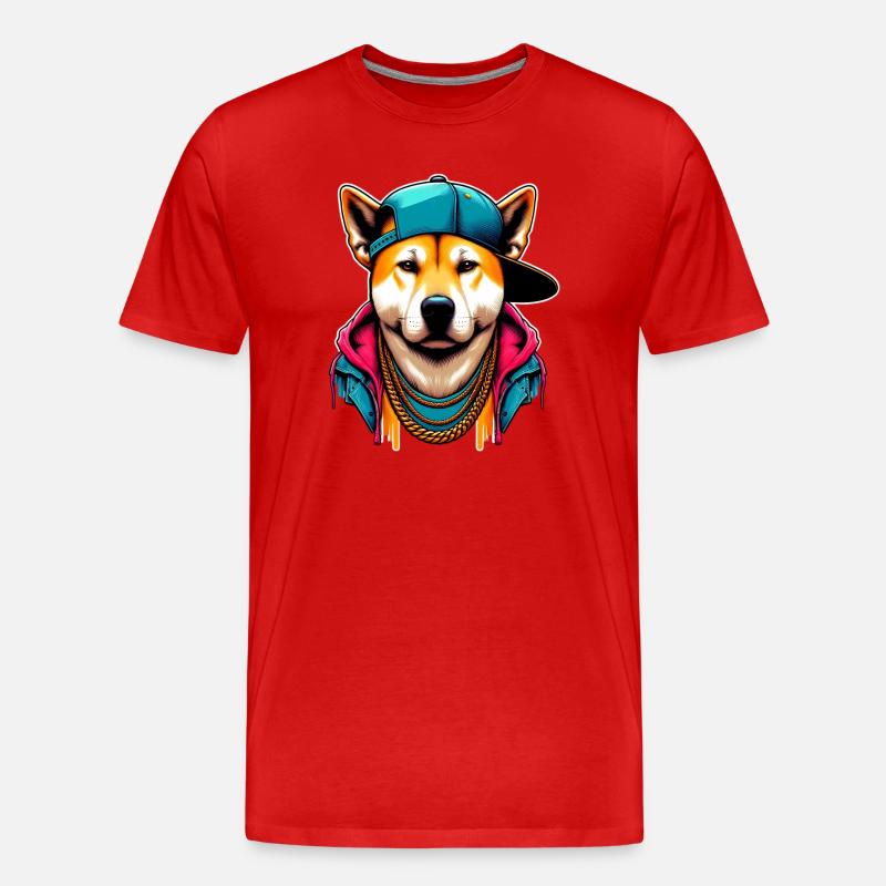 Hund - Männer Premium Bio T-Shirt - Rot