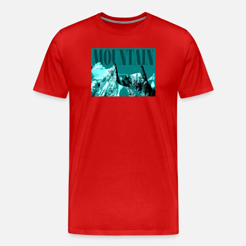 Abstrakter eisiger Berg - Männer Premium Bio T-Shirt - Rot