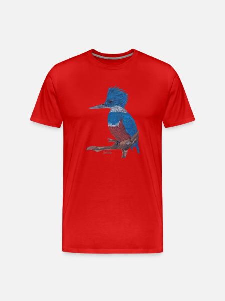 A charismatic kingfisher. - Men's Premium Organic T-Shirt - red
