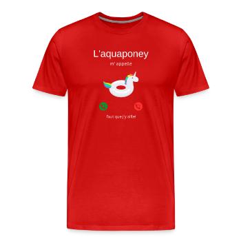 Das Aquapony ruft mich, ich muss gehen! - Männer Premium Bio T-Shirt - Rot - Vorne - Damien (186cm)