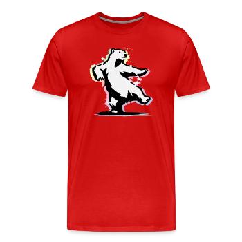 Tanzender Eisbär im Stencil-Stil - Männer Premium Bio T-Shirt - Rot - Vorne - Damien (186cm)